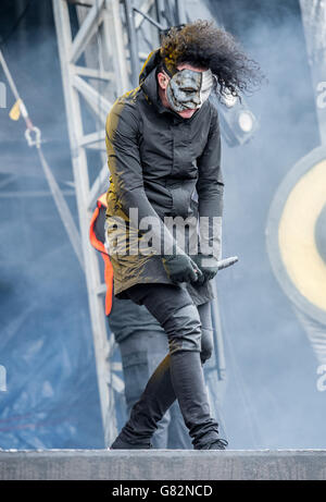 Holywood Undead live sul palco il giorno 2 del festival Download il 13 2015 giugno a Donington Park, Regno Unito Foto Stock