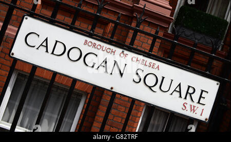 Stock di Belgravia e Knightsbridge. Cadogan Square a Londra. Foto Stock