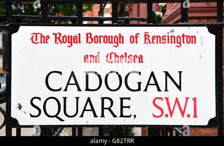 Stock di Belgravia e Knightsbridge. Cadogan Square a Londra. Foto Stock