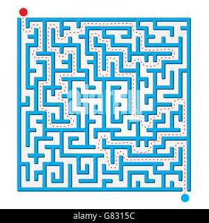 Vettore di astratta Blue 2D labirinto mappa Illustrazione Vettoriale
