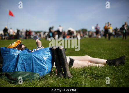 Glastonbury Festival 2015 - preparazioni - Azienda agricola degna - Pilton, Somerset Foto Stock