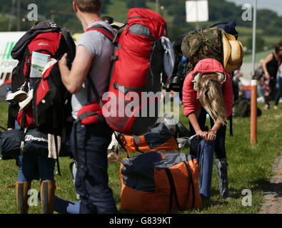 Glastonbury Festival 2015 - Preparazioni Foto Stock