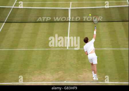 Tennis - Campionato AEGON 2015 - giorno sette - il Club della Regina. Andy Murray della Gran Bretagna in azione durante il giorno sette dei campionati AEGON al Queen's Club di Londra. Foto Stock