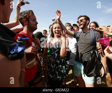 Glastonbury Festival 2015 - Preparazioni Foto Stock