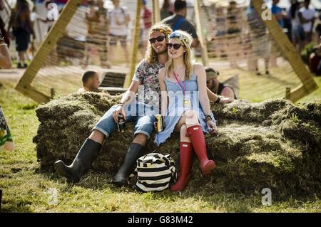 Glastonbury Festival 2015 - Preparazioni Foto Stock