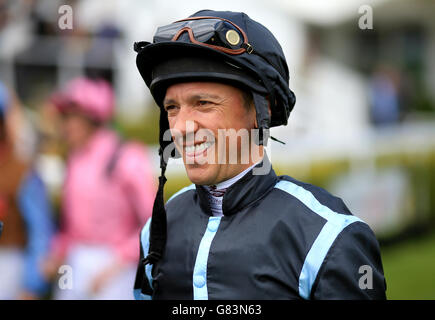 Corse ippiche - 2015 Maggio Festival - primo giorno - Ippodromo di Goodwood. Frankie Dettori, fantino Foto Stock