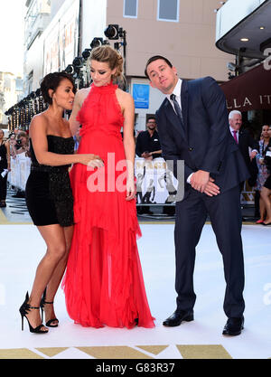 (Da sinistra a destra) Jada Pinkett Smith, Amber Heard e Channing Tatum frequentando il Magic Mike XXL Premiere tenuto a Vue West End, 3 Cranbourn Street, Leicester Square, Londra. Data foto: Martedì 30 giugno 2015. Il credito fotografico deve essere: Ian West/PA Wire Foto Stock