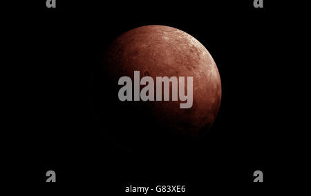 Luna Rossa con una grande superficie di dettagliate Foto Stock