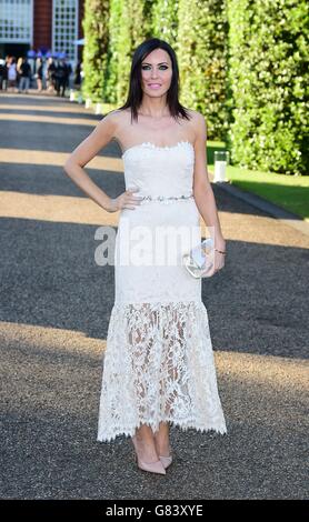 Linzi Stoppard partecipa a una festa pre-Wimbledon ospitata da Vogue e Ralph Lauren al Kensington Palace Orangery, Londra. Foto Stock