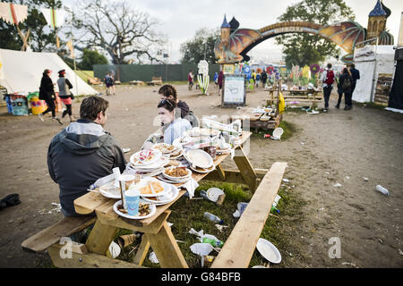 Glastonbury Festival 2015 - Conseguenze Foto Stock