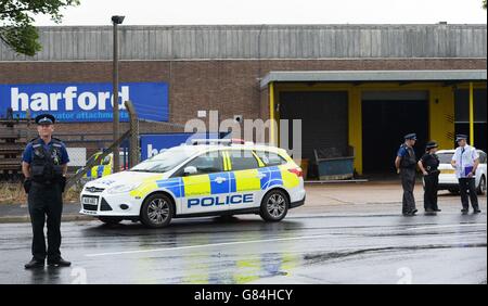 Esplosione a Norwich industrial estate Foto Stock