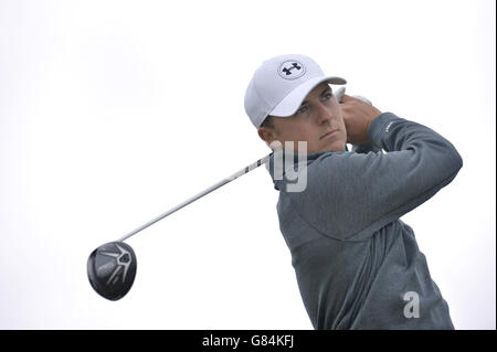 Golf - il Campionato Open 2015 - giorno uno - St Andrews. Jordan Spieth degli Stati Uniti si disputerà durante il primo giorno dell'Open Championship 2015 a St Andrews, Fife. Foto Stock