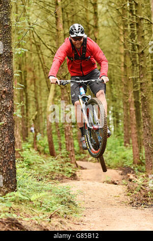 VAI all'aperto - Lady Cannings Bike Trail Grand Opening - Sheffield. Steve Peat prova la Lady Cannings Bike Trail. Foto Stock