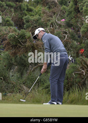 USA's Zach Johnson durante il secondo giorno dell'Open Championship 2015 a St Andrews, Fife. Foto Stock