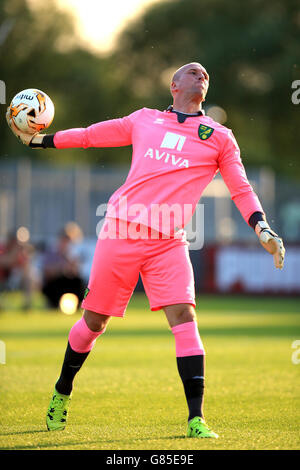 Calcio - Pre Season friendly - Cambridge United / Norwich City - Abbey Stadium. John Ruddy, portiere della città di Norwich Foto Stock