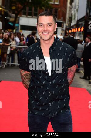 Matt Willis partecipa alla serata stampa di American Idiot - il premiato musical di Broadway del Green Day, che parla di tre amici boyhood, ognuno alla ricerca di significato in un mondo post 9/11 - al Teatro dell'Arte, Great Newport Street, Londra. Foto Stock