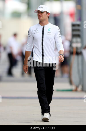 Motor Racing - Campionato del mondo di Formula uno - Gran Premio di Gran Bretagna 2015 - Giornata di pratica - circuito di Silverstone. Mercedes Nico Rosberg durante la giornata di prove per il Gran Premio britannico 2015 al circuito di Silverstone, Towcester. Foto Stock