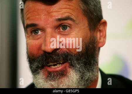 Republic of Ireland Assistant manager Roy Keane durante il lancio della nuova SSE Airtricity National U17 League presso la sede centrale fai, Abbotstown, Irlanda. Foto Stock