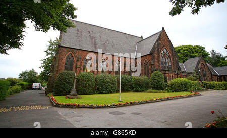 Chiesa cattolica di Santa Maria a Woolton Village, Liverpool, dove i funerali di Cilla Black si svolgeranno la prossima settimana. Foto Stock