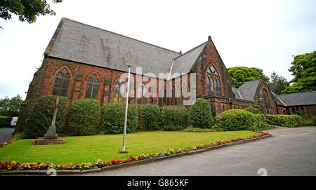 Chiesa cattolica di Santa Maria a Woolton Village, Liverpool, dove i funerali di Cilla Black si svolgeranno la prossima settimana. Foto Stock