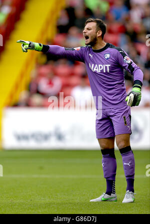 Calcio - Sky Bet League One - Sheffield United v Chesterfield - Bramall Lane. Chesterfield portiere Tommy Lee Foto Stock