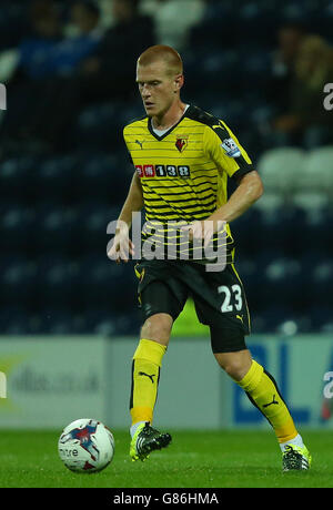 Watford's ben Watson durante la Capital One Cup, seconda partita a Deepdale, Preston. Foto Stock