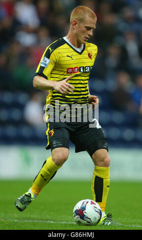 Watford's ben Watson durante la Capital One Cup, seconda partita a Deepdale, Preston. Foto Stock