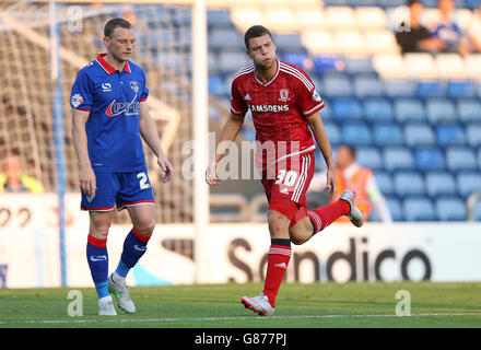 Calcio - Capital One Cup - Primo round - Oldham Athletic v Middlesbrough - SportsDirect.com Park Foto Stock