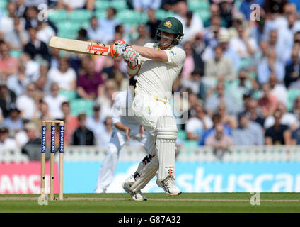 Cricket - Fifth Investec Ashes Test - Inghilterra / Australia - Day One - The Kia Oval. L'Australia David Warner piaccia durante il primo giorno del Quinto Investec Ashes Test all'Oval di Londra. Foto Stock