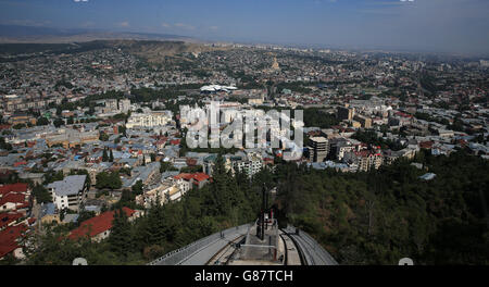 Vista sul centro di Tbilisi, Tbilisi. Data foto: Venerdì 4 settembre 2015. Guarda la storia della Pennsylvania SOCCER Georgia. Il credito fotografico deve essere: Nick Potts/PA Wire. Foto Stock