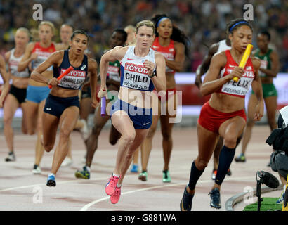 Great Britain's Eilidh Child in the Women's 4x400m Relay Final durante il 9° giorno dei Campionati del mondo IAAF allo Stadio Nazionale di Pechino, Cina. Foto Stock