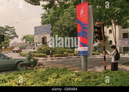 Commonwealth Games,'98, Kuala Lumpur, Malesia. Segnaletica dei Commonwealth Games a Kuala Lumpur, Malesia Foto Stock
