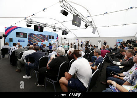 Rugby Union - Coppa del mondo di Rugby 2015 - Inghilterra Team Training - Twickenham. General View durante una conferenza stampa al Twickenham Stadium, Londra. Foto Stock