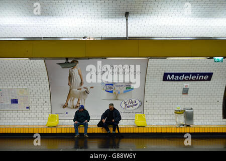 Stazione metropolitana Madeleine, Parigi, Francia Foto Stock