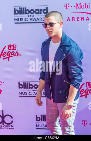 LAS VEGAS - 22 maggio : artista di registrazione Nick Jonas assiste il 2016 Billboard Music Awards a T-Mobile Arena il Maggio 22, 2016 in La Foto Stock