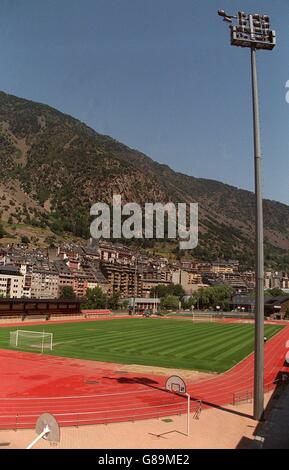 Calcio - Dundee Uniti in Andorra. Andorra la Vella campo sportivo Foto Stock