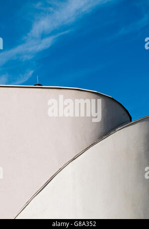 Dettagli architettonici di una casa di Hans Scharoun, a Weissenhofsiedlung, Weissenhof station wagon, Stoccarda, Baden-Wuerttemberg Foto Stock