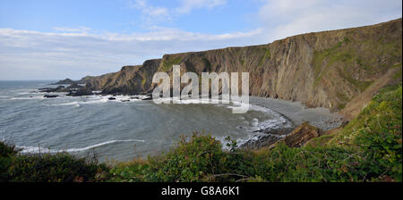 Ampia spiaggia, Hartland Quay, Bideford, Devon Foto Stock