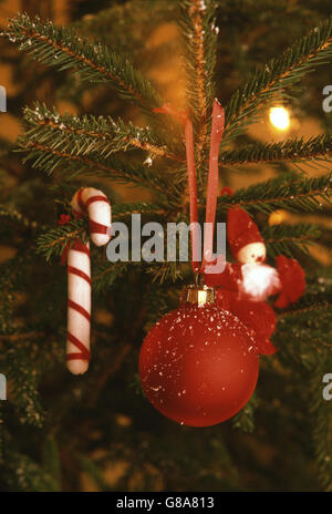 Albero di natale con decorazione Foto Stock