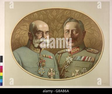 Franz Joseph I., Kaiser von Österreich und Guglielmo II, Deutscher Kaiser Foto Stock