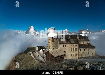 Il Gornergrat, Alpi del Vallese, Svizzera. Foto Stock