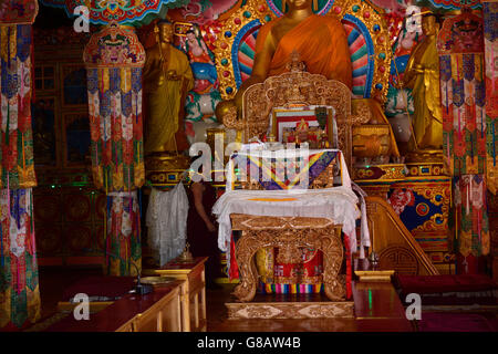 Statua del Buddha, Matho Monastero, Ladakh, Jammu e Kaschmir, India Foto Stock