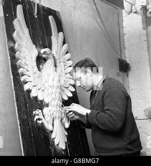 Aquila araldica Carving - York Foto Stock