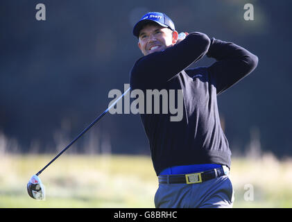 Golf - British Masters - giorno due - Woburn Golf Club. Padraig Harrington in Irlanda durante il secondo giorno dei British Masters al Woburn Golf Club, Little Brickhill. Foto Stock