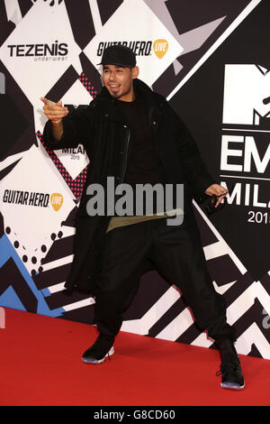 Afrojack partecipa al MTV European Music Awards 2015 tenutosi al Mediolanum Forum di Assago di Milano. Data immagine: Domenica 25 ottobre 2015. Vedere PA Story: SHOWBIZ EMA. Il credito fotografico dovrebbe essere: Filo Yui Mok/PA Foto Stock