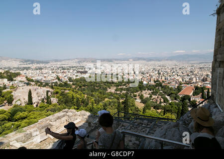 Viste dall'Acropoli di Atene, Grecia Foto Stock