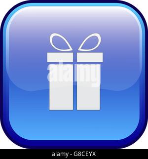 Icona regalo blu illustrazione vettoriale Illustrazione Vettoriale