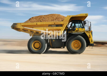 Diamond mining carrello Caterpillar, Sud Africa. Foto Stock