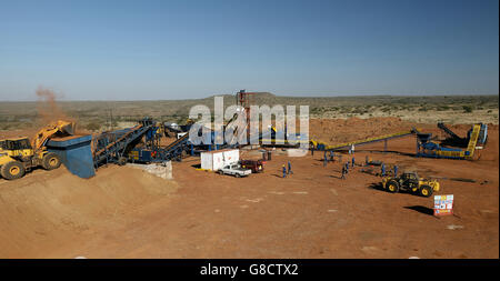 Diamond mining, Riet mette, stato libero; Sud Africa, ritagliata. Foto Stock