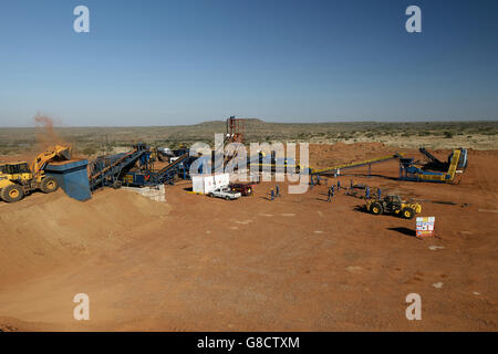 Diamond mining, Riet mette, stato libero; Sud Africa. Foto Stock